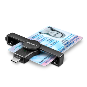AXAGON Товар - CRE-SMPC, USB-C, черный - Считыватель ID-карты CRE-SMPC
