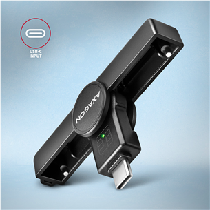 ID kortelių skaitytuvas AXAGON Prekė - CRE-SMPC, USB-C, black