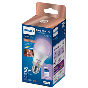 Philips WiZ LED Smart Bulb, 60 W, E27, RGB - Smart light Item - 929003601021