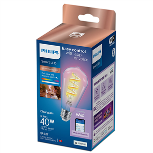 Philips WiZ LED Smart Bulb, 40 W, E27, RGB - Smart light Item - 929003267321
