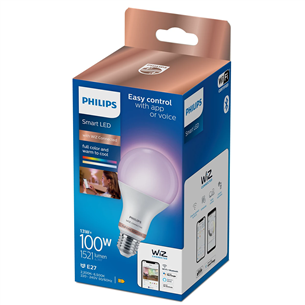 Philips WiZ LED Smart Bulb, 100 W, E27, RGB - Smart light Item - 929002449721