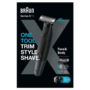 Kūno ir barzdos skustuvas Braun, Face & body, black Prekė - XT5300