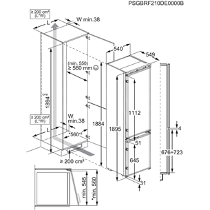 Electrolux 800 Series, NoFrost, 269 L, 189 cm - Built-in refrigerator Item - ENC8MC19S
