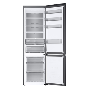 Samsung, NoFrost, 390 L, 203 cm, matte black - Šaldytuvas