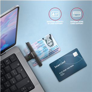 AXAGON Item - CRE-SMPA, USB-A, black - ID kortelių skaitytuvas