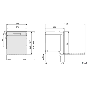 Hisense, 16 place settings, width 60 cm - Built-in Dishwasher Item - HV663C60
