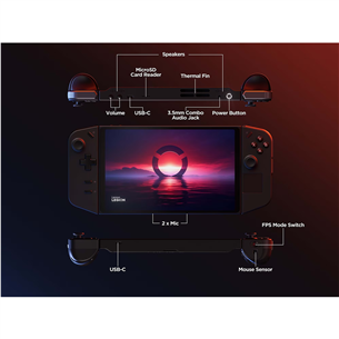 Lenovo Legion Go, 8.8" WQXGA, touch, 144 Hz, Ryzen Z1 Extreme, 16 GB, 512 GB - Handheld PC Item - 83E1000KMX