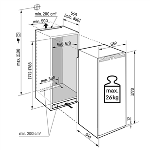 Liebherr, 309 L, height 178 cm - Built-in Cooler Item - IRE5100-20