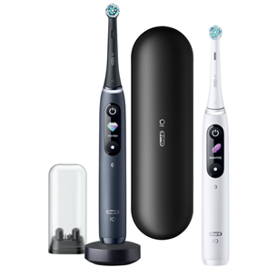 Braun Oral-B iO 8 Duo, 2 vnt., juodas/baltas - Elektrinių dantų šepetukų komplektas Prekė - IO8DUOWB