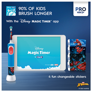 Braun Oral-B Vitality PRO Kids, Spiderman - Elektrinis dantų šepetėlis Prekė - D103SPIDERMAN