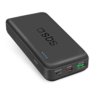 SBS Multi-port, 20 W, 20 000 mAh, juoda - Išorinė baterija Prekė - TTBB20000PD20K TTBB20000PD20K
