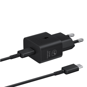 Samsung, USB-C, 25 Вт, черный - Адаптер питания и кабель USB-C Товар - EP-T2510XBEGEU EP-T2510XBEGEU