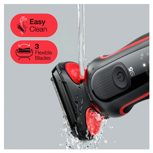 Braun Series 5, Wet & Dry, black/red - Barzdaskutė Prekė - 51-R1000S