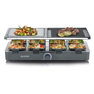 Severin, 1300 W, juoda - Raclette kepsninė su grilio akmeniu ir grilio plokšte Prekė - RG2376