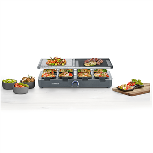 Severin, 1300 W, juoda - Raclette kepsninė su grilio akmeniu ir grilio plokšte Prekė - RG2376