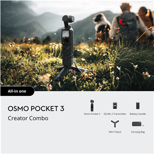 DJI Osmo Pocket 3 Creator Combo, gimbal, black - Kamera Prekė - CP.OS.00000302.01