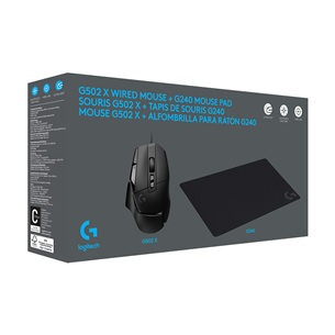 Logitech G502 X + G240, black - Mouse and mousepad Item - 991-000489