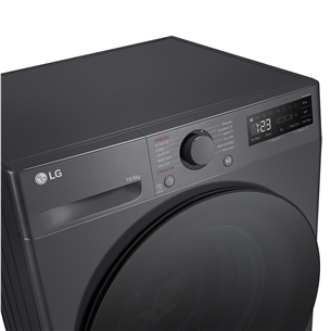 LG, 10 kg / 6 kg, depth 56,5 cm, 1400 rpm, black - Washer-dryer combo Item - F4DR510S2M.AMBQPMR