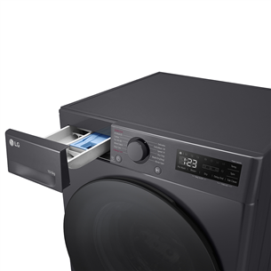 LG, 10 kg / 6 kg, depth 56,5 cm, 1400 rpm, black - Washer-dryer combo Item - F4DR510S2M.AMBQPMR