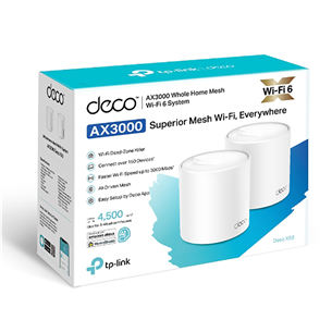 TP-Link Deco X50, WiFi 6, mesh, 2 шт., белый - WiFi-роутер Товар - DECO-X50-2-PACK