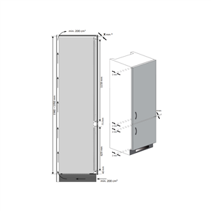 Beko, 284 л,  высота 194 см - Интегрируемый холодильник Товар - BCNA306E4SN