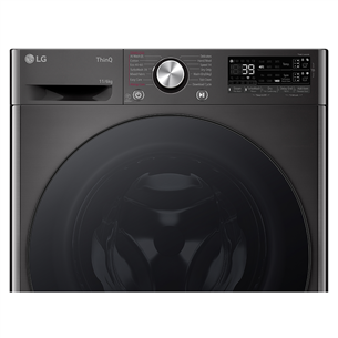 LG, 11 kg / 6 kg, depth 56,5 cm, 1400 rpm, black - Washer-dryer combo Item - F4DR711S2BA.APBQPMR