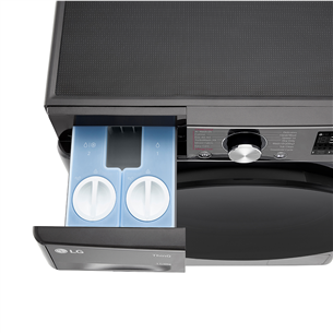 LG, 11 kg / 6 kg, depth 56,5 cm, 1400 rpm, black - Washer-dryer combo Item - F4DR711S2BA.APBQPMR