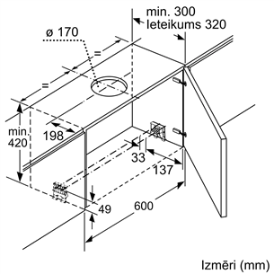 Bosch, 728 m³/h, width 59.8 cm, silver - Built-in Cooker Hood Item - DFS067A51