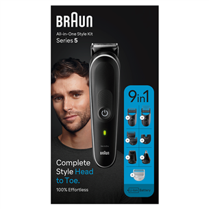 Braun Series 5, 9-in 1, black - Plaukų kirpimo mašinėlė Prekė - MGK5420