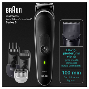 Braun Series 5, 9-in 1, black - Plaukų kirpimo mašinėlė Prekė - MGK5420