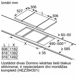 Bosch Serie 6 Domino, width 30.6 cm, steel frame, black - Built-in Induction Hob Item - PIB375FB1E