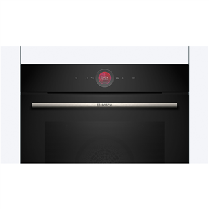 Bosch, Series 8, hydrolytic cleaning, 71 L, black - Built-in oven Item - HBG7221B1S