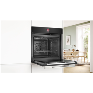 Bosch, Series 8, hydrolytic cleaning, 71 L, black - Built-in oven Item - HBG7221B1S