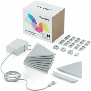Nanoleaf Shapes Mini Triangles Starter Kit, 9 panels - Smart Light Starter Pack Item - NL48-0002TW-9PK-EU NL48-0002TW-9PK-EU