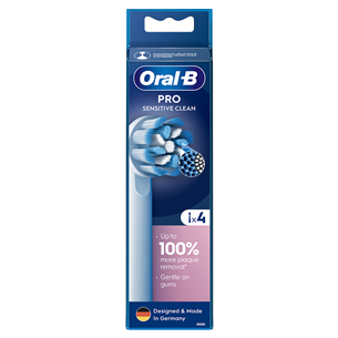 Braun Oral-B Sensitive Clean PRO, 4 vnt., balti - Dantų šepetėlių antgaliai Prekė - EB60-4NEW