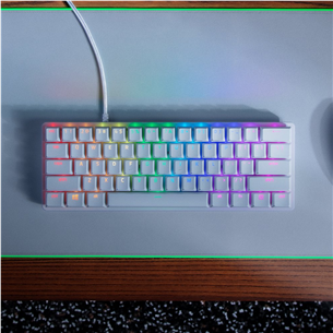 Razer Huntsman Mini Mercury Edition, Red Switch, RUS, balta - Klaviatūra Prekė - RZ03-03392200-R3R1