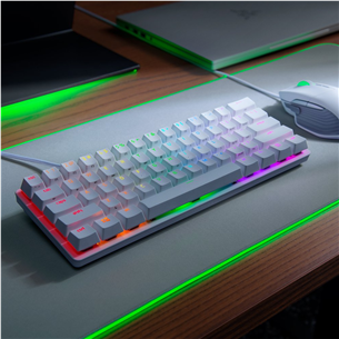 Razer Huntsman Mini Mercury Edition, Red Switch, RUS, balta - Klaviatūra Prekė - RZ03-03392200-R3R1