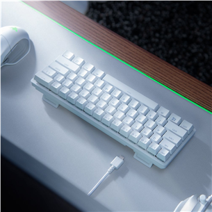 Razer Huntsman Mini Mercury Edition, Red Switch, RUS, balta - Klaviatūra Prekė - RZ03-03392200-R3R1