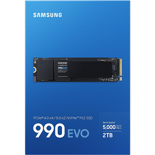 Samsung 990 EVO PCIe 4.0 x4 / 5.0 x2 NVMe M.2, 2 TB - SSD Prekė - MZ-V9E2T0BW