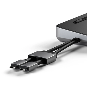 Satechi Dual Dock Stand, USB-C, 75 W, pilkas - Šakotuvas Prekė - ST-DDSM