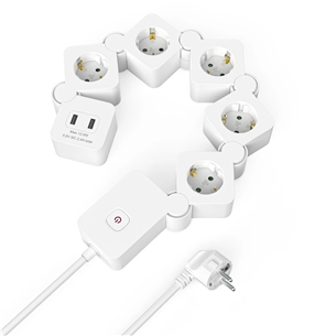 Hama Power Strip, 5-Ways, USB, 12 W, flexible, 1.4 m - Power Strip Item - 00223190