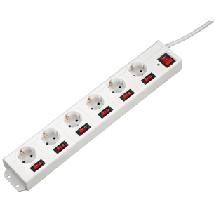 Hama Power Strip, 6-way, 1.4 m, white - Power Strip Item - 00137239 00137239