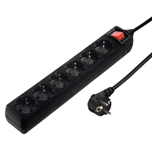 Hama Power Strip, 6 розеток, 3 м, черный - Удлинитель Товар - 00137265