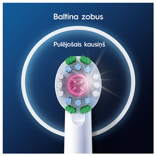 Braun Oral-B Pro 3D White, 2 vnt., balti - Dantų šepetėlių antgaliai Prekė - EB18-2/WHITE