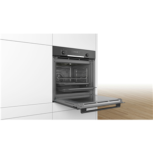 Bosch, Series 6, pirolizė, garų funkcija, 71 L, juoda - Orkaitė Prekė - HRA578BB0S