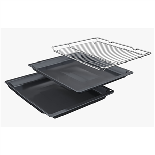 Bosch, Series 6, pirolizė, garų funkcija, 71 L, juoda - Orkaitė Prekė - HRA578BB0S