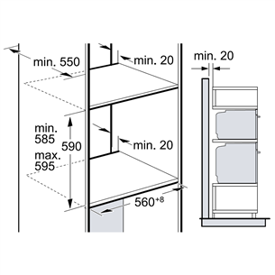 Bosch, Series 6, pirolizė, garų funkcija, 71 L, juoda - Orkaitė Prekė - HRA578BB0S