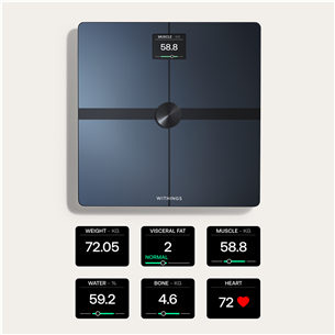 Withings Body Smart, juodos - Diagnostinės svarstyklės Prekė - BODYSMART.BLACK