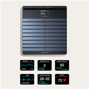 Withings Body Scan, juodos - Diagnostinės svarstyklės Prekė - BODYSCAN.BLACK