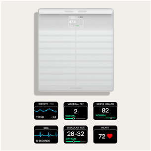 Withings Body Scan, baltos - Diagnostinės svarstyklės Prekė - BODYSCAN.WHITE